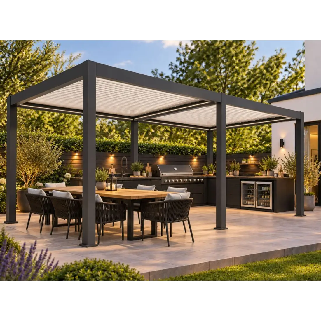 Eclipse 6 X 4m LED Motorised Pergola | Free Standing Eclipse 6 X 4m LED Motorised Pergola | Free Standing
