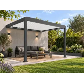 Eclipse 3.6 X 3m LED Motorised Pergola - Wall Mounted