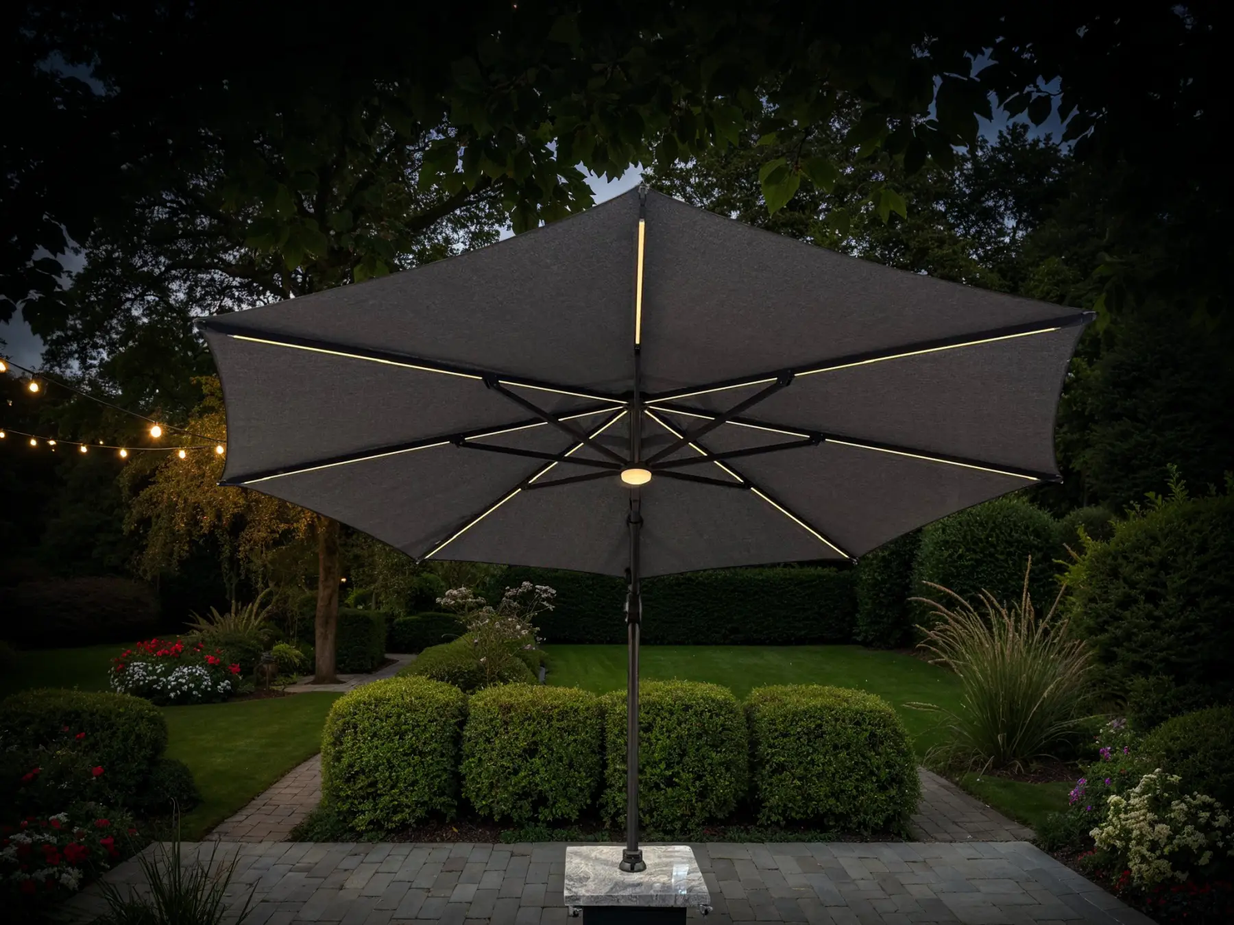 Sicily 3.5M Dia Cantilever Parasol With LED Lights