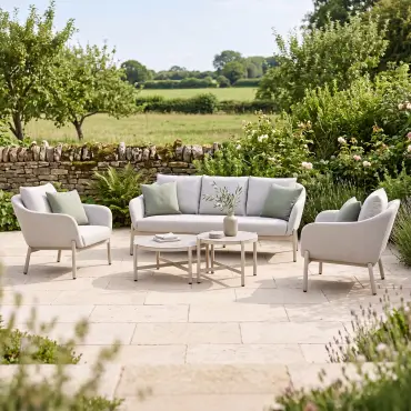 Bellagio Fabric 3 Seat Sofa Set - 2 Round Coffee Tables