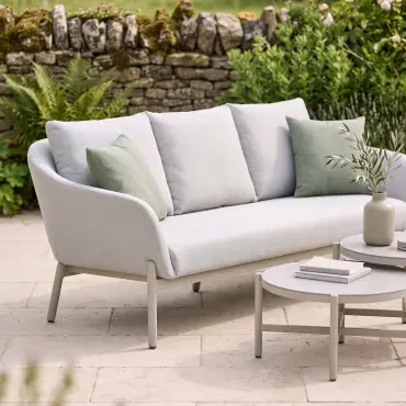 Bellagio Fabric 3 Seat Sofa Set - 2 Round Coffee Tables