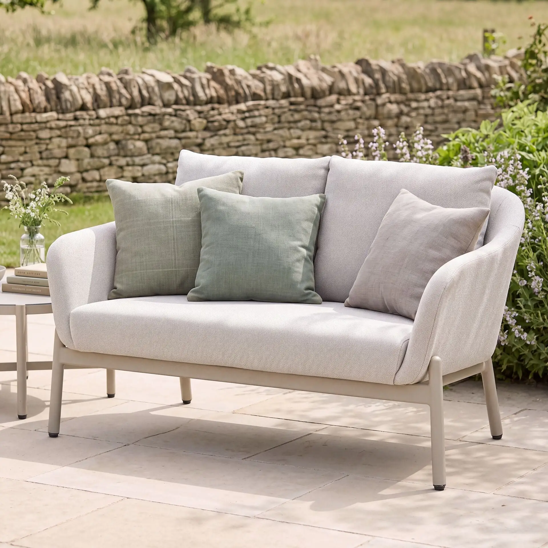 Bellagio Fabric 2 Seat Sofa Set - 2 Round Coffee Tables