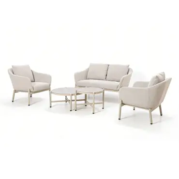 Bellagio Fabric 2 Seat Sofa Set - 2 Round Coffee Tables