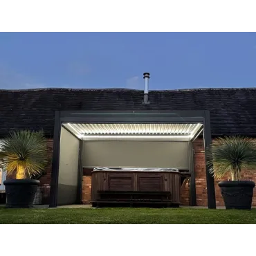 Eclipse 3 X 4m LED Motorised Pergola | Free Standing EXDISPLAY +3 Screens