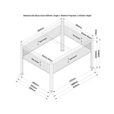 Eclipse 3 X 4m LED Motorised Pergola | Free Standing EXDISPLAY +3 Screens