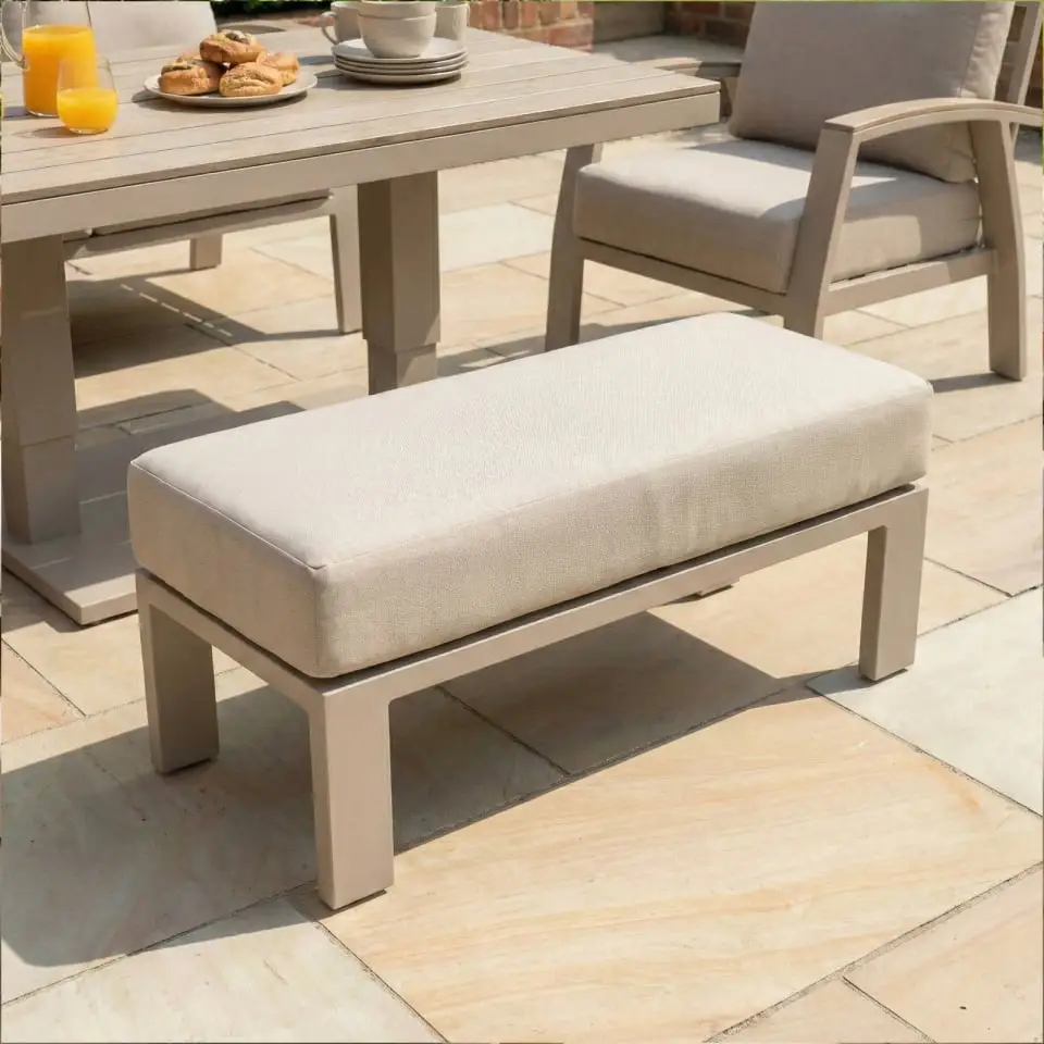 Leah Corner Aluminium Dining with Armchair & Bench - Adjustable Rising Table