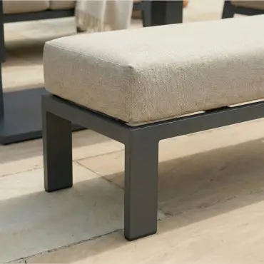 Leah Corner Aluminium Dining with Armchair & Bench - Adjustable Rising Table
