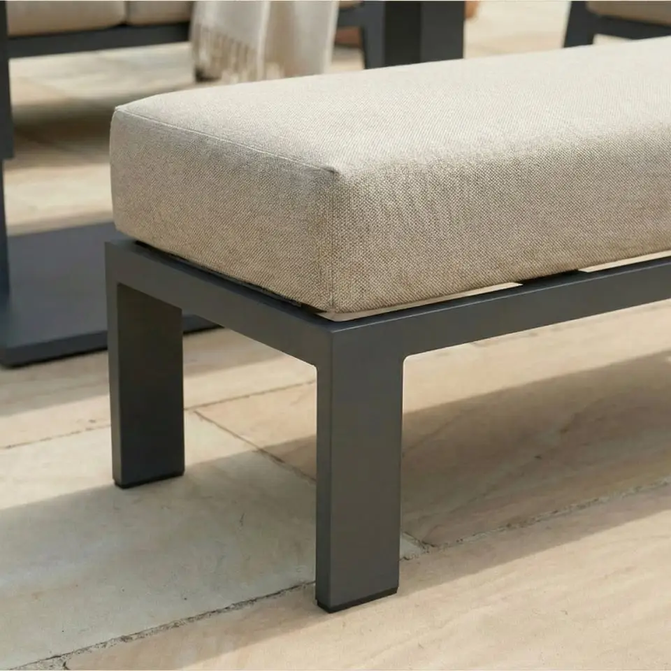 Leah Corner Aluminium Dining with Armchair & Bench - Adjustable Rising Table