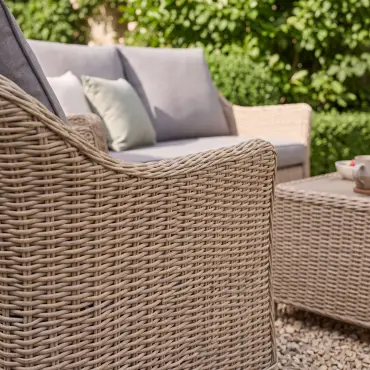 Turin 2 Seat Rattan Sofa Set - Rectangular Coffee Table