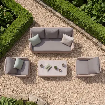 Turin 3 Seat Rattan Sofa Set - Rectangular Coffee Table