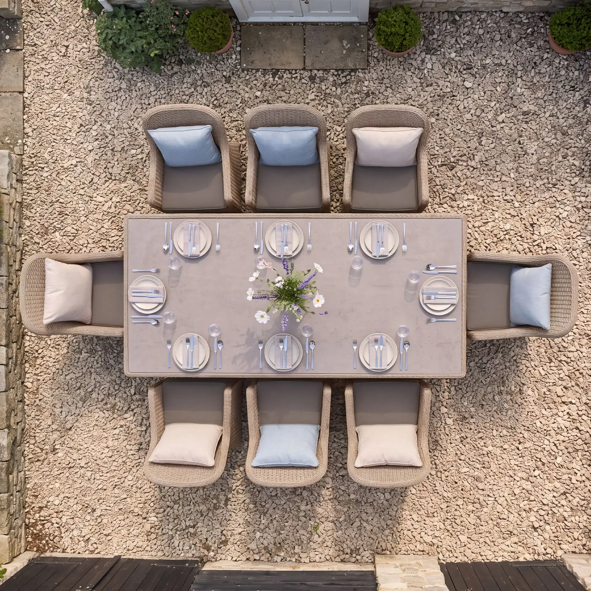 Turin 8 Seat Rectangular Rattan Dining Set