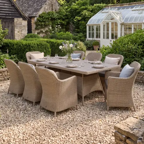 Turin 8 Seat Rectangular Rattan Dining Set Turin 8 Seat Rectangular Rattan Dining Set