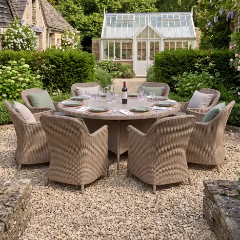 Turin 8 Seat Round Rattan Dining Set Turin 8 Seat Round Rattan Dining Set