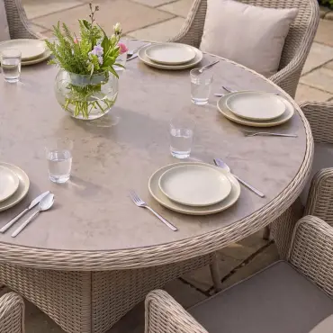 Turin 6 Seat Round Rattan Dining Set