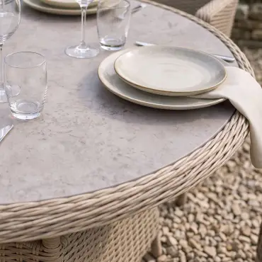 Turin 4 Seat Round Rattan Dining Set
