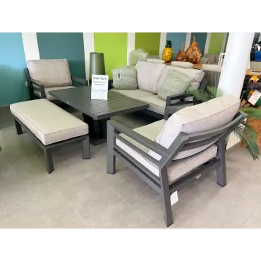 New York 2 Seat Sofa Set & Rising Table Ex display