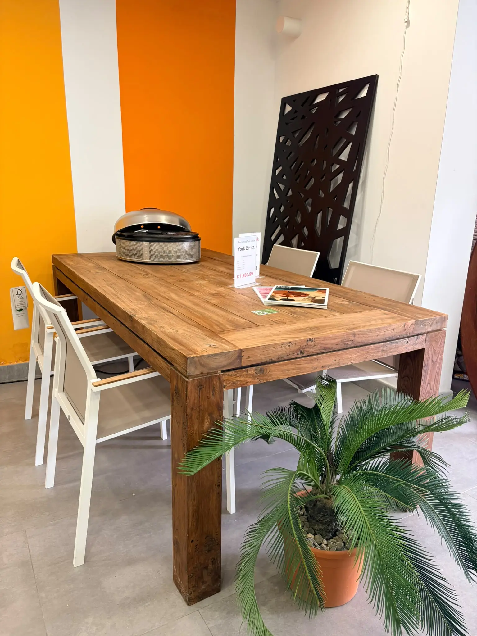 York Reclaimed Teak table set with 4 chairs