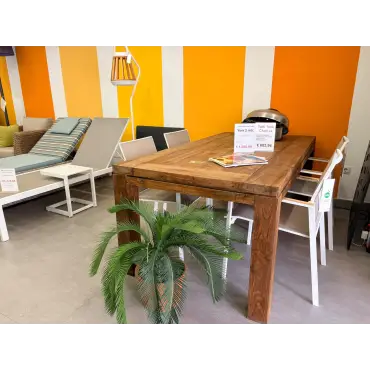 York Reclaimed Teak table set with 4 chairs