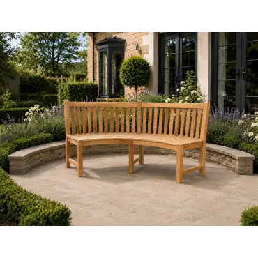 Contour teak bench Certified