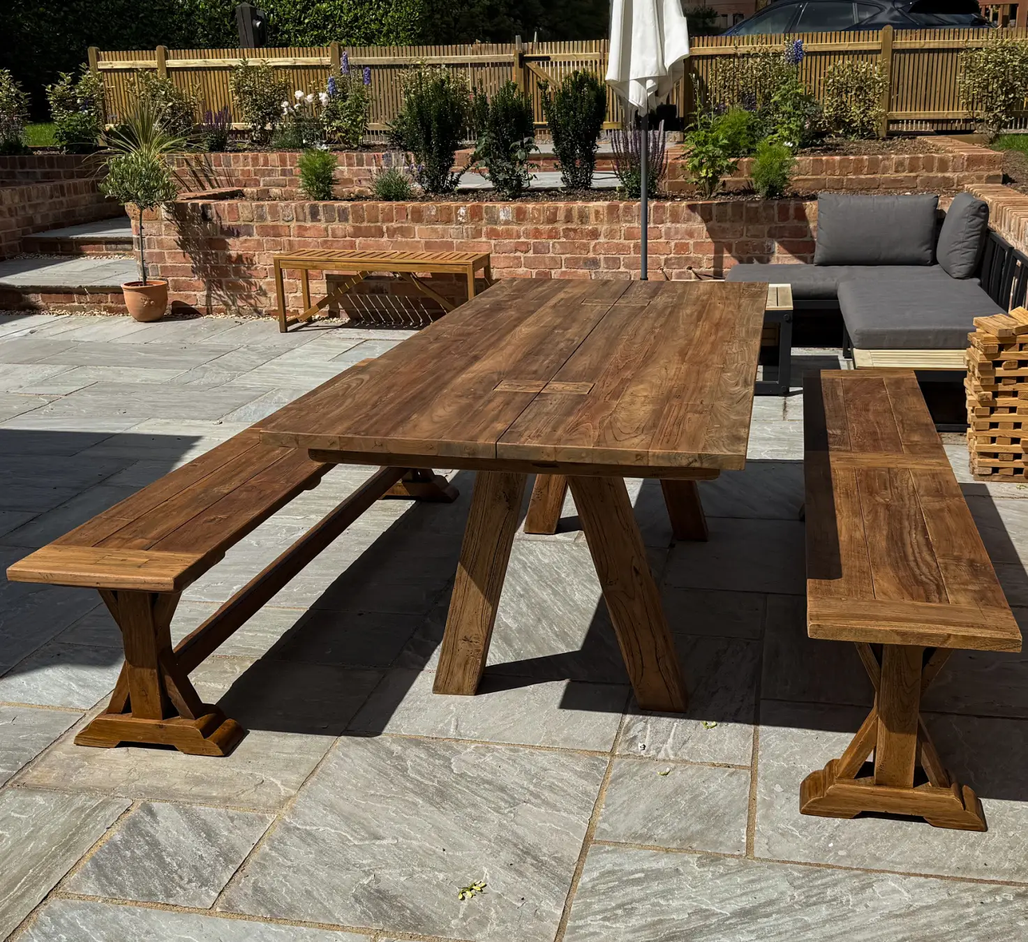 Knights Reclaimed Teak Dining Bench Set | 2m