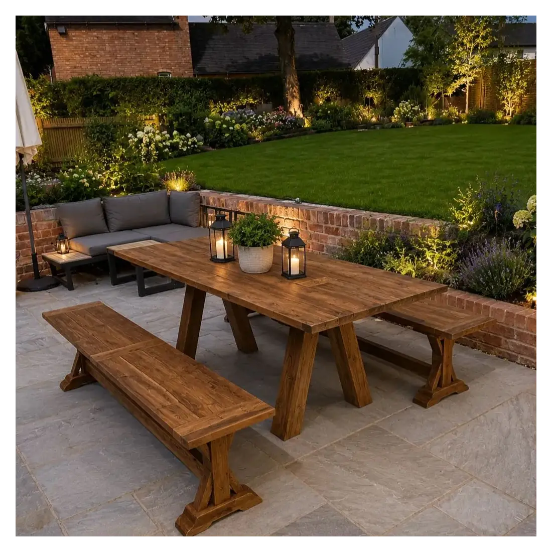 Knights Reclaimed Teak Dining Bench Set | 2m Knights Reclaimed Teak Dining Bench Set | 2m