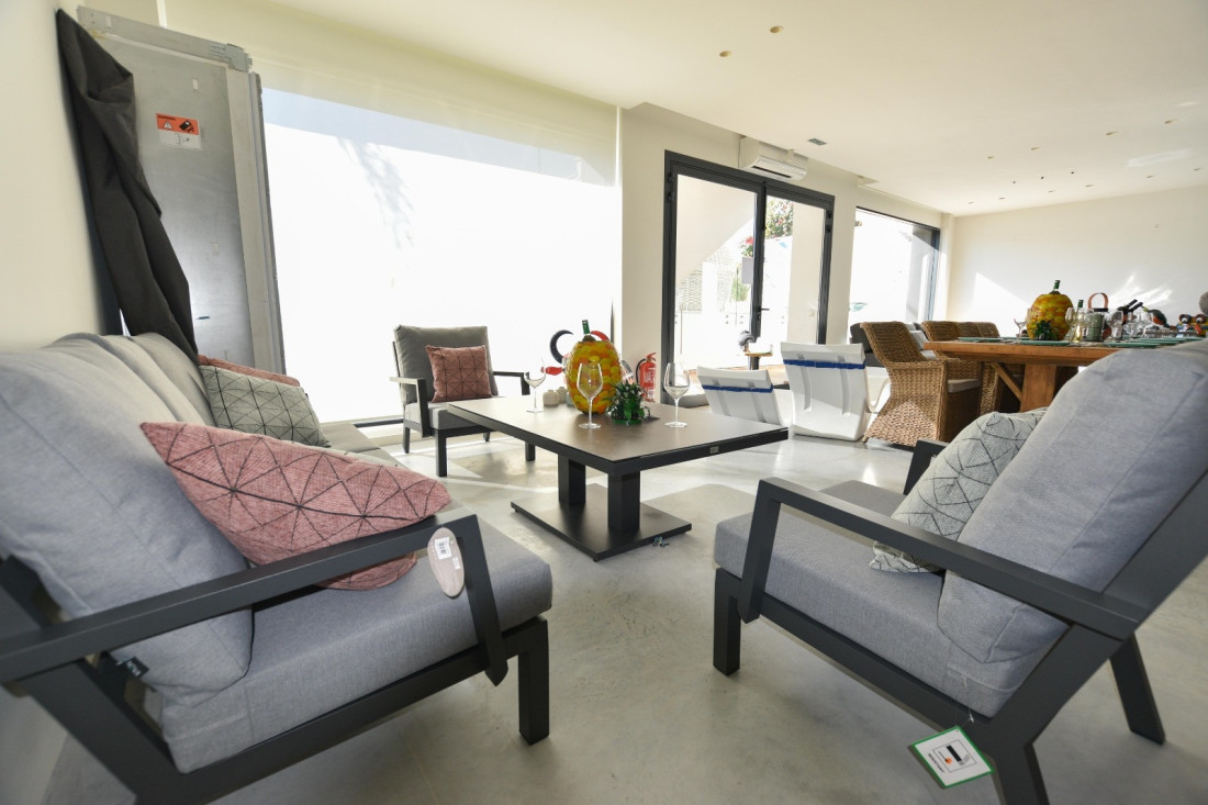 Vogue 3 Seater Sofa Set with Rising Table  - 7