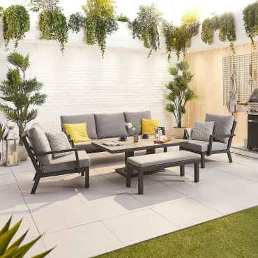 Vogue 3 Seater Sofa Set with Rising Table & Bench - 14