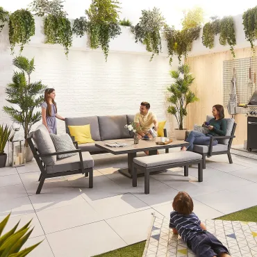 Vogue 3 Seater Sofa Set with Rising Table & Bench  - 3