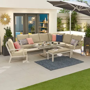 Vogue Corner Sofa Set with Rising Table, Armchair & Bench  - 13