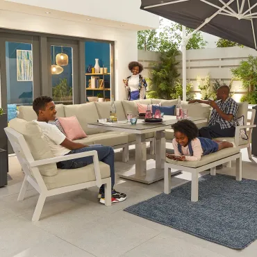 Vogue Corner Sofa Set with Rising Table, Armchair & Bench  - 14