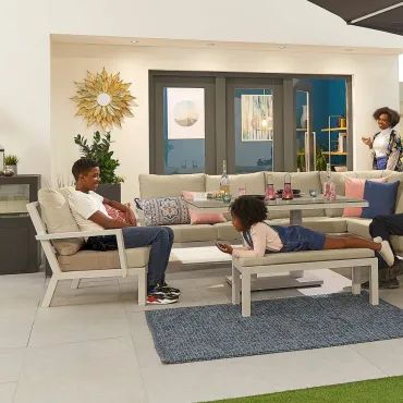 Vogue Corner Sofa Set with Rising Table, Armchair & Bench  - 15