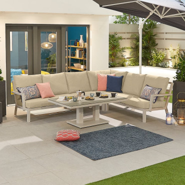 Vogue Corner Sofa Set with Rising Table  - 10