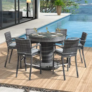 Henley 6 Seat Round Bar Set