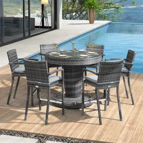 Henley 6 Seat Round Bar Set