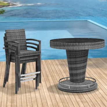 Henley 6 Seat Round Bar Set