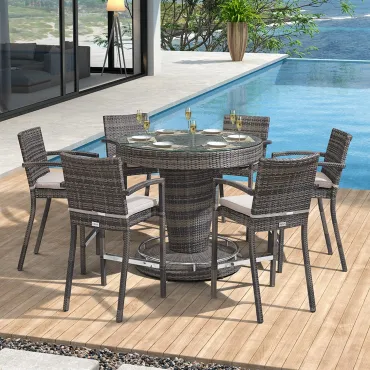 Henley 6 Seat Round Bar Set
