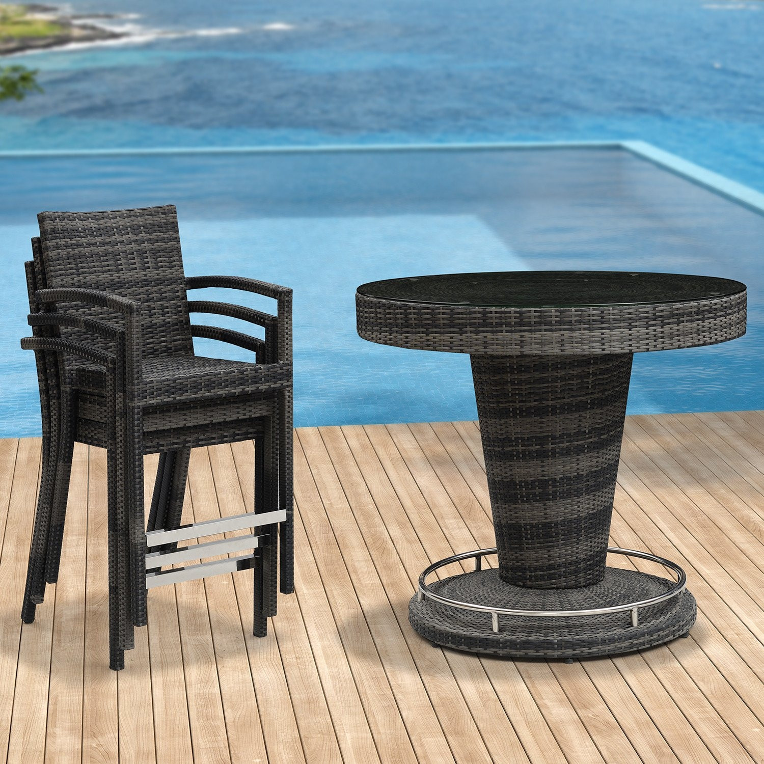 Henley 6 Seat Round Bar Set