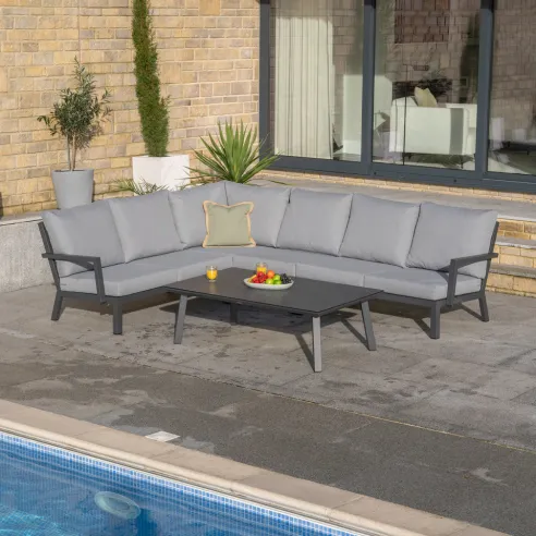 Vogue Aluminium Large Corner Aluminium Lounging Set Vogue Aluminium Large Corner Aluminium Lounging Set