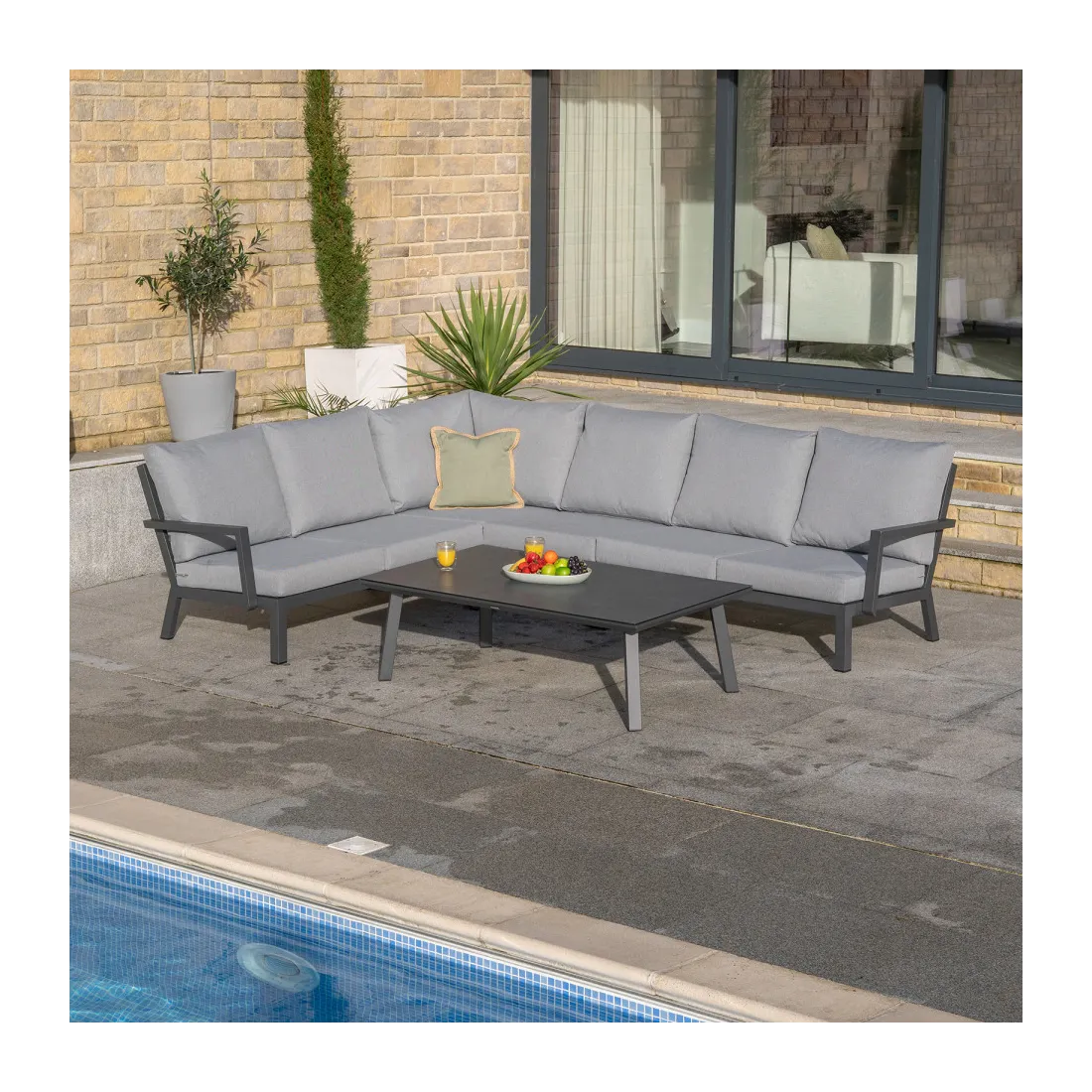 Vogue Aluminium Large Corner Aluminium Lounging Set Vogue Aluminium Large Corner Aluminium Lounging Set