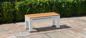 Oslo Teak Top Small Rectangular Side Table  - 1