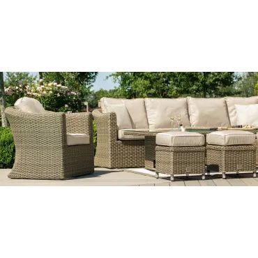 Winchester Deluxe Large Corner Dining Set - With Rising Table & Armchair