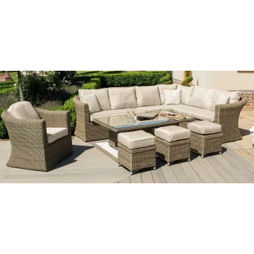 Winchester Deluxe Large Corner Dining Set - With Rising Table & Armchair  - 2