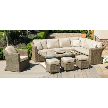 Winchester Deluxe Large Corner Dining Set - With Rising Table & Armchair  - 4