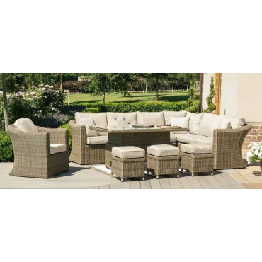 Winchester Deluxe Large Corner Dining Set - With Rising Table & Armchair