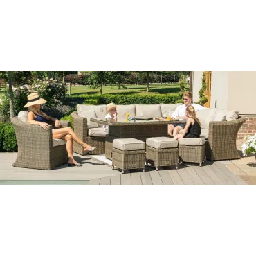 Winchester Deluxe Large Corner Dining Set - With Rising Table & Armchair