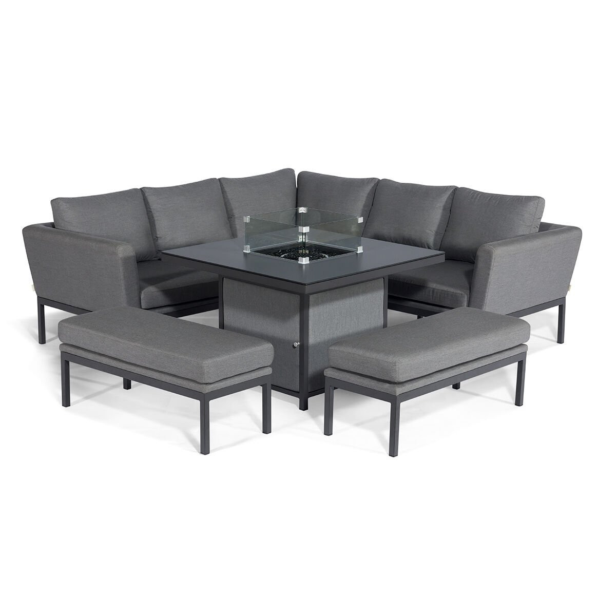 Pulse Square Corner Dining & Fire Pit Table