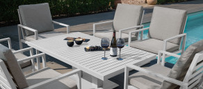 Amalfi Range Amalfi 6 Seat Rectangular Dining Set - With Rising Table