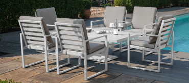 Amalfi Range Amalfi 6 Seat Rectangular Dining Set - With Rising Table
