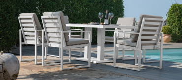 Amalfi Range Amalfi 6 Seat Rectangular Dining Set - With Rising Table
