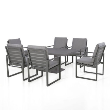 Amalfi Range Amalfi 6 Seat Rectangular Dining Set - With Rising Table